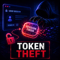 Hacker stealing an authenticated user session token from an active account